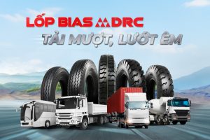 poster giới thiệu các dòng lốp Bias cho xe tải của DRC